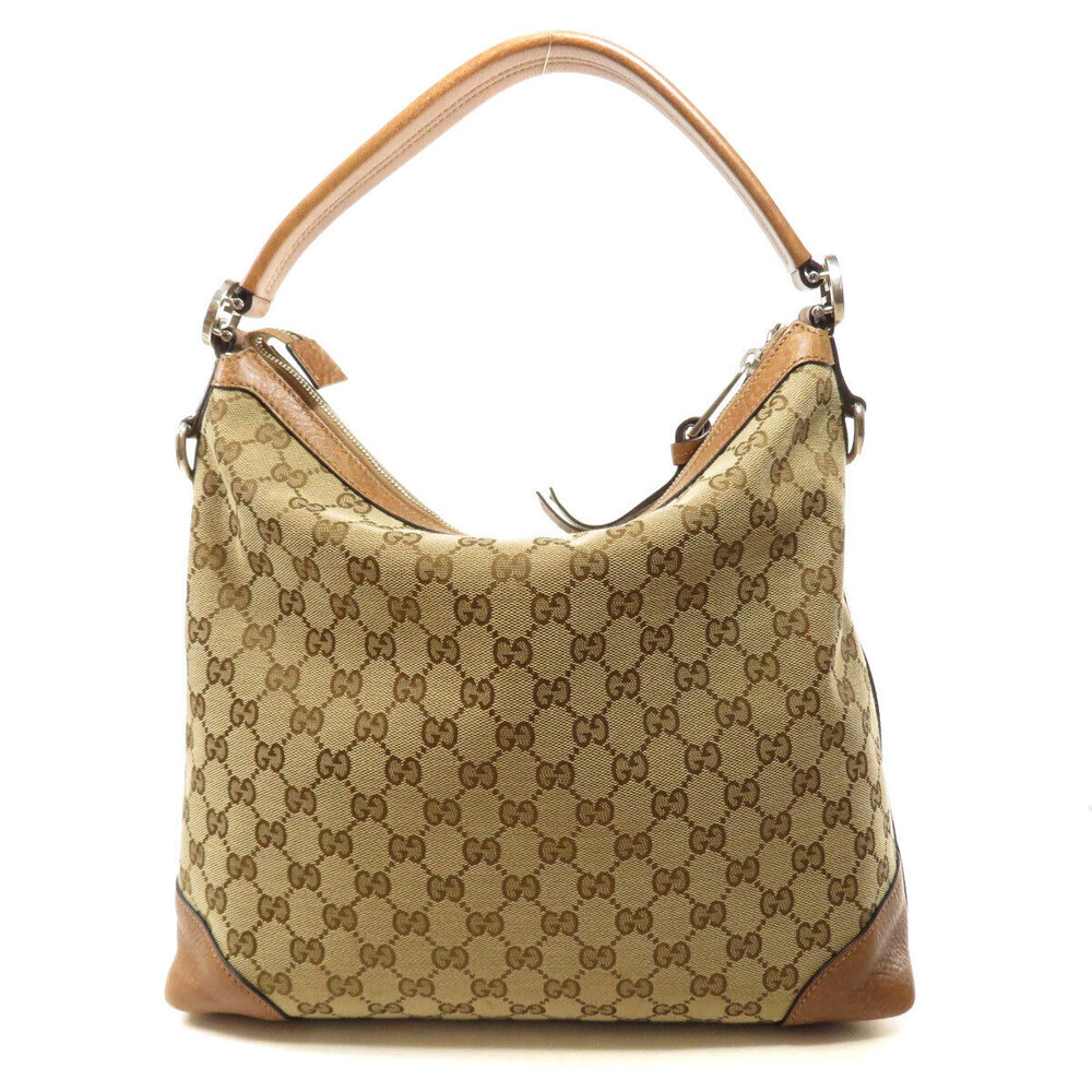 Gucci GG Bag Brown Hobo Canvas Beige GG Miss Brown Tan